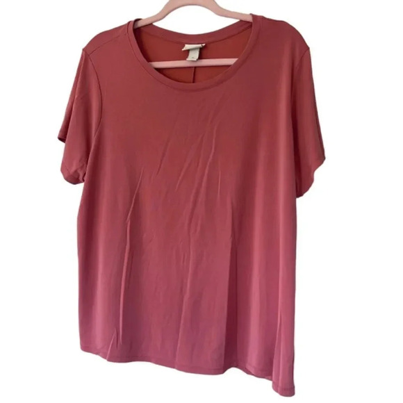 Ava & Viv Loose Fit Soft Fabric Coral T-Shirt Size. 1x - Picture 2 of 6